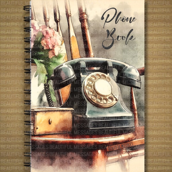 PHONE BOOK designed for women of color  * phone numbers * address * emergency contacts * notes * vintage * rotary phone * cell phone