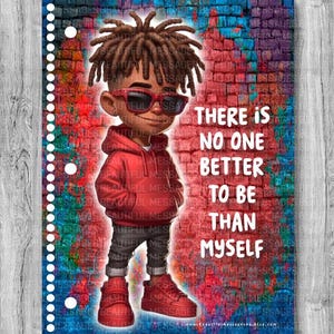 SCHOOL NOTEBOOK - Than to be myself; notebook; school; journals; notebooks; reading; diary; writing; black boy; african-american