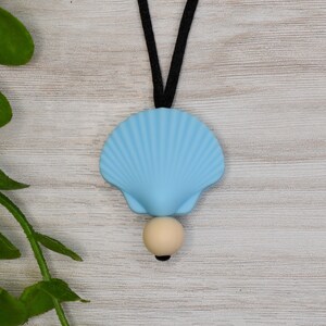 Blue Sea Shell Necklace | Sensory Fidget Necklace | Fidget Jewelry