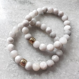 ARCADIAN BRACELET - matte white agate - 8mm
