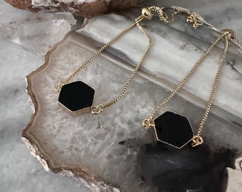 CONCENTRICITY BRACELET - black hexagon