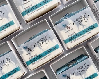 Lather & Soul x Twisted Pine - collab - Santal + Spice Soap with Labradorite