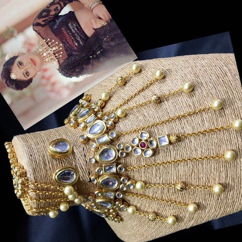 Pearl Rani Haar Necklace Set With Earring & Maang Etsy