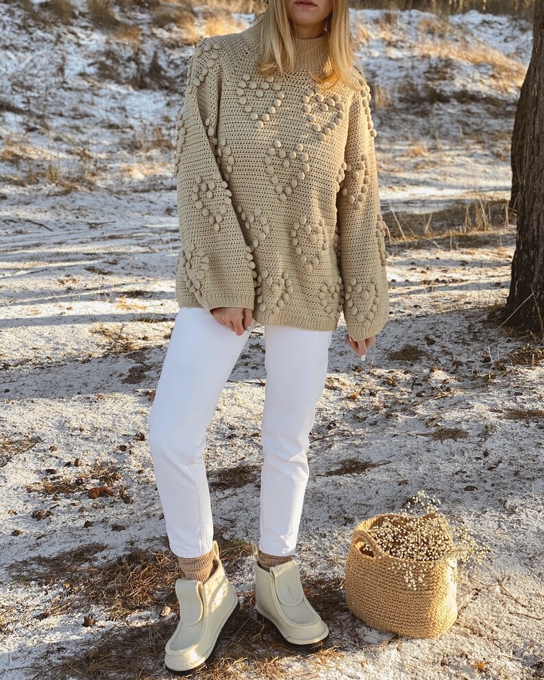 Crochet pullover/sweater detailed tutorial RECIPE for all Etsy