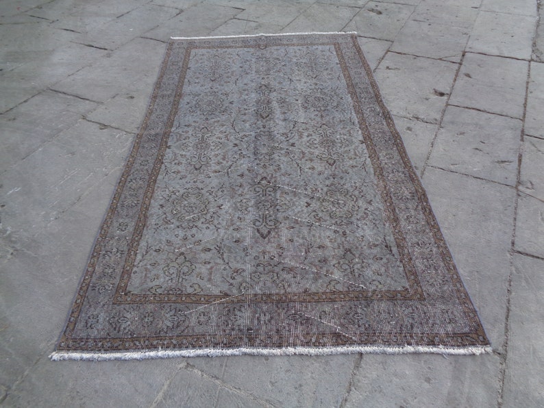 Oversized Rug,Overdyed Vintage Rug,Hand Made Turkish Big Carpet,Low Pile Living Room Rug,Boho Dining Room Rug,Huge Rug 6/' 9/'/' x 3/' 8/'/' K248