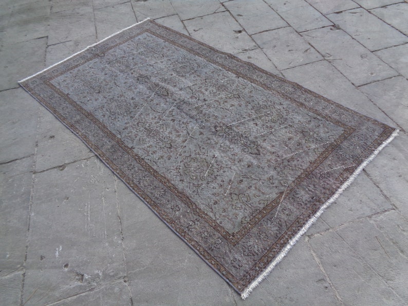 Oversized Rug,Overdyed Vintage Rug,Hand Made Turkish Big Carpet,Low Pile Living Room Rug,Boho Dining Room Rug,Huge Rug 6/' 9/'/' x 3/' 8/'/' K248
