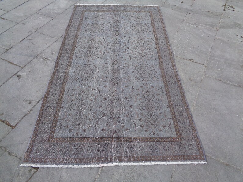Oversized Rug,Overdyed Vintage Rug,Hand Made Turkish Big Carpet,Low Pile Living Room Rug,Boho Dining Room Rug,Huge Rug 6/' 9/'/' x 3/' 8/'/' K248