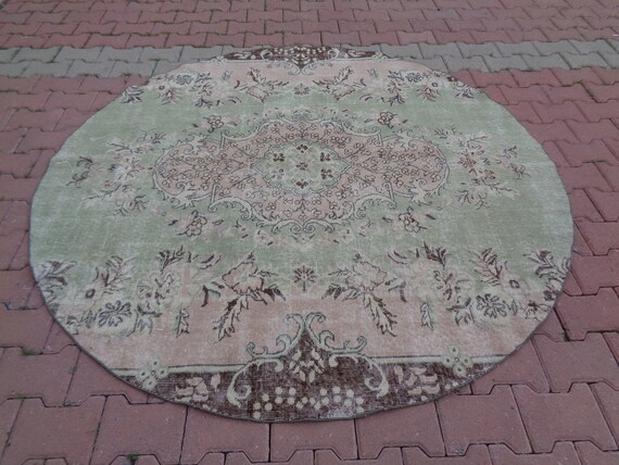 Round Rugvintage Circle Rugdining Table Rug Orient | Etsy