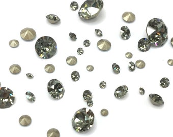 Swarovski Crystal Chaton Stones Black Diamond, 1088, 1028 or 1100 Multiple Sizes Available