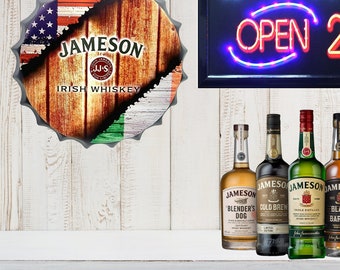 Retro Vintage Metal Sign Irish Whiskey Jameson Kitchen Bar/Pub Alcohol 