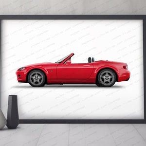 Poster personalizzabile Mazda MX 5 Miata MK3 (NC), regalo per gli amanti delle auto, stampa artistica digitale fatta a mano su carta fotografica di alta qualità, regalo per lui