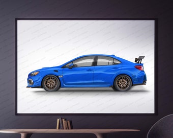 SUBARU Impreza STI 22B BLUEPRINT | Automotive Wall Art | Car