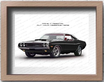 1969 Dodge Challenger RT Personaliseable Poster for Car Lovers