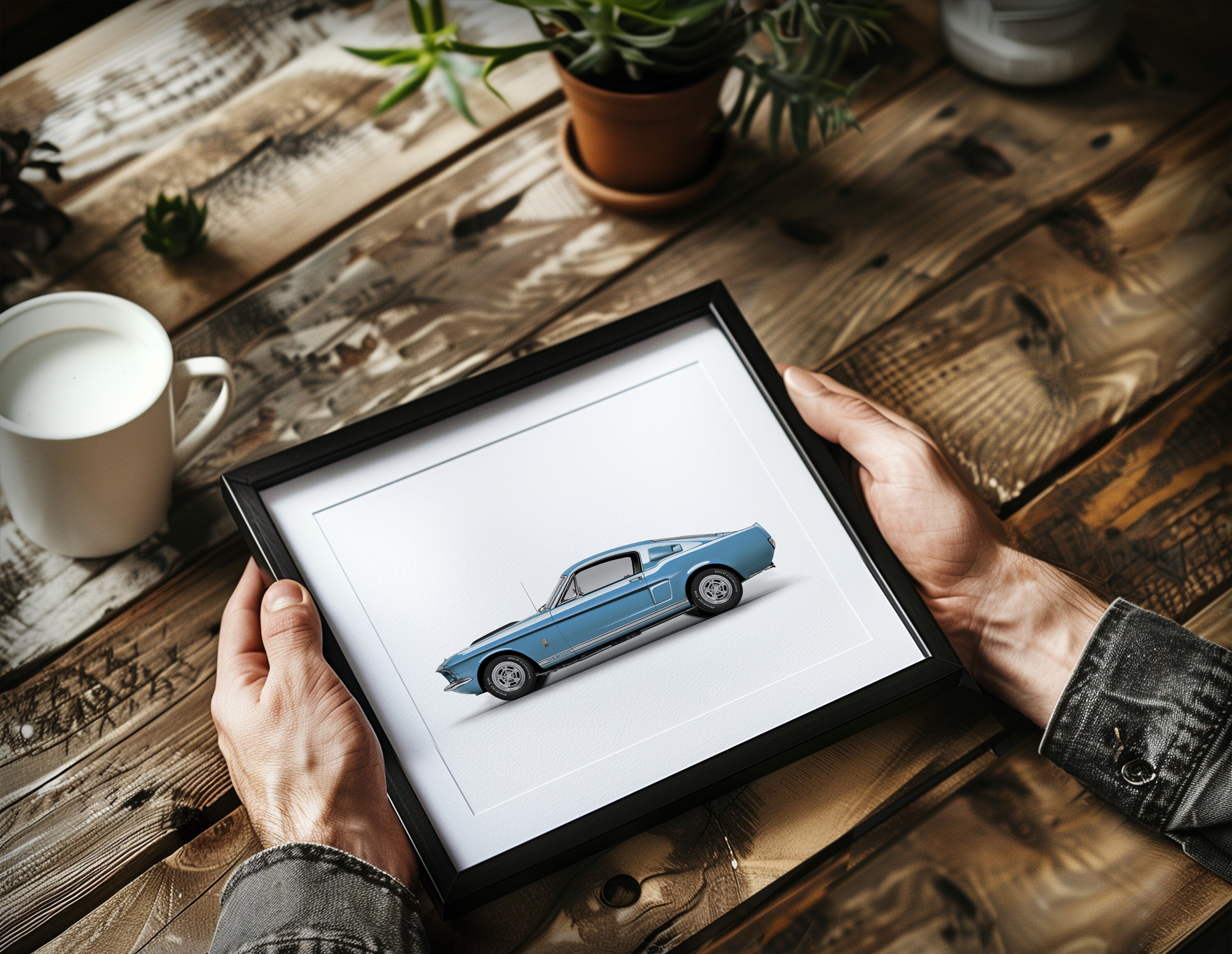1967 Ford Mustang Fastback 350 GT Poster for Car Lovers / Hand Made Art ...