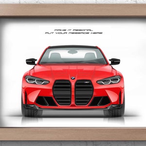 Stampa personalizzata BMW M3 (G80) per gli amanti delle auto / opera d'arte fatta a mano stampata su carta fotografica di alta qualità / regali per lui / arte automobilistica