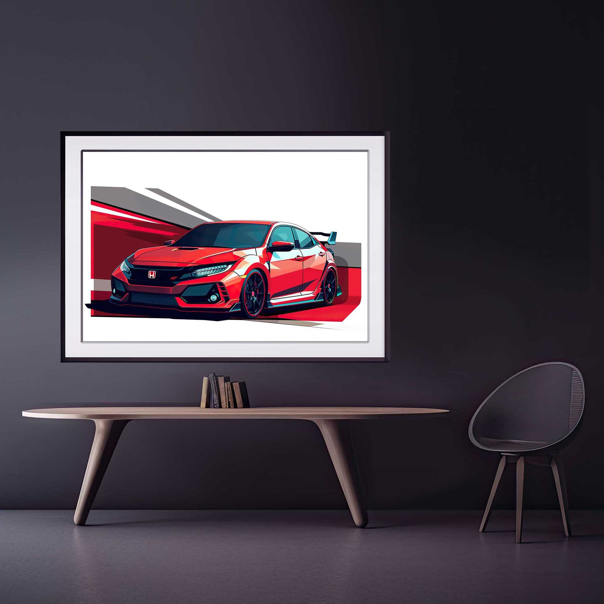 Honda Civic TYPE R FK8, Handmade Personalisable Artwork Print / Gifts ...