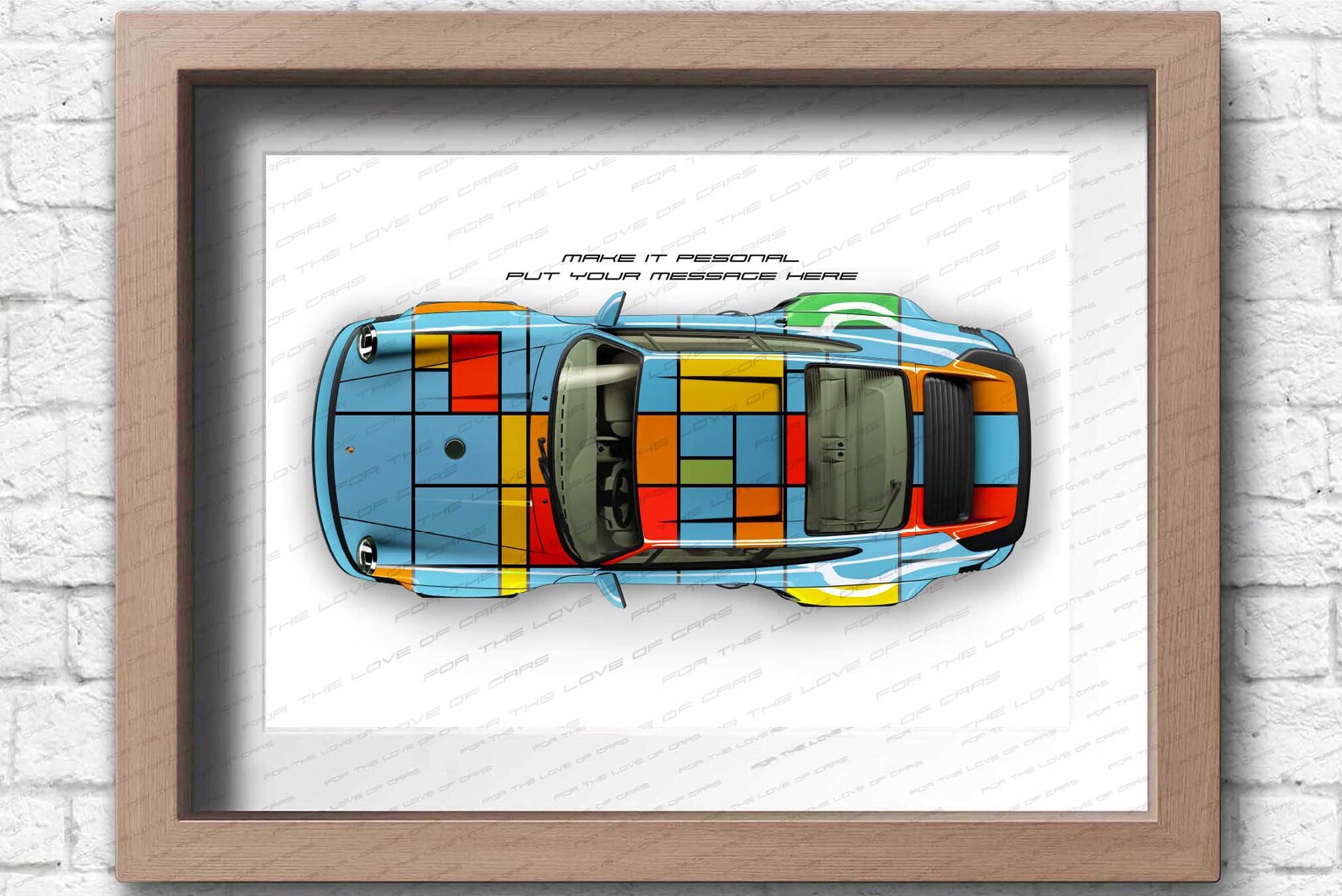 Porsche 911 Piet Mondrian Style Poster for Car Lovers / Hand Made Art ...