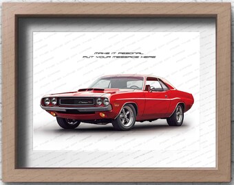 1969 Dodge Challenger RT Personaliseable Poster for Car Lovers