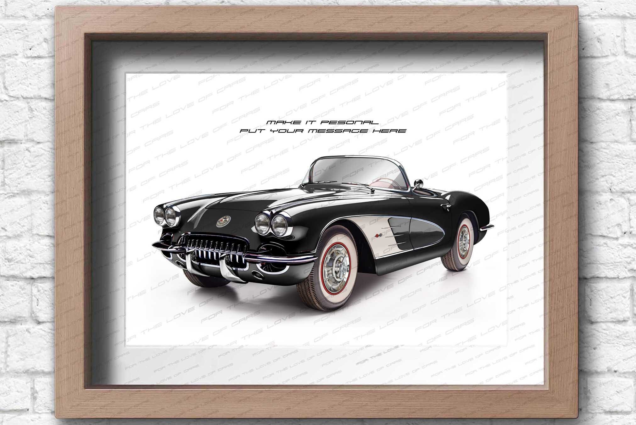 1958 C1 Chevrolet Corvette Personalisable Poster for Car Lovers