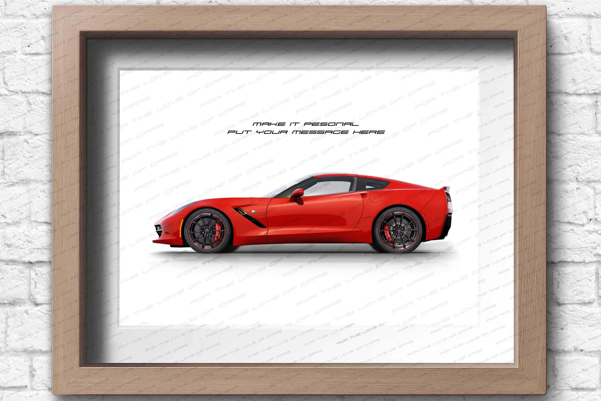 CORVETTE アートポスター Chevrolet Corvette C7 Personalise Poster for Car Lovers / Hand
