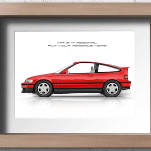 Poster personalizzabile della Honda Civic CRX, regalo per gli amanti delle auto, stampa artistica digitale fatta a mano su carta fotografica di alta qualità, regalo per lui.