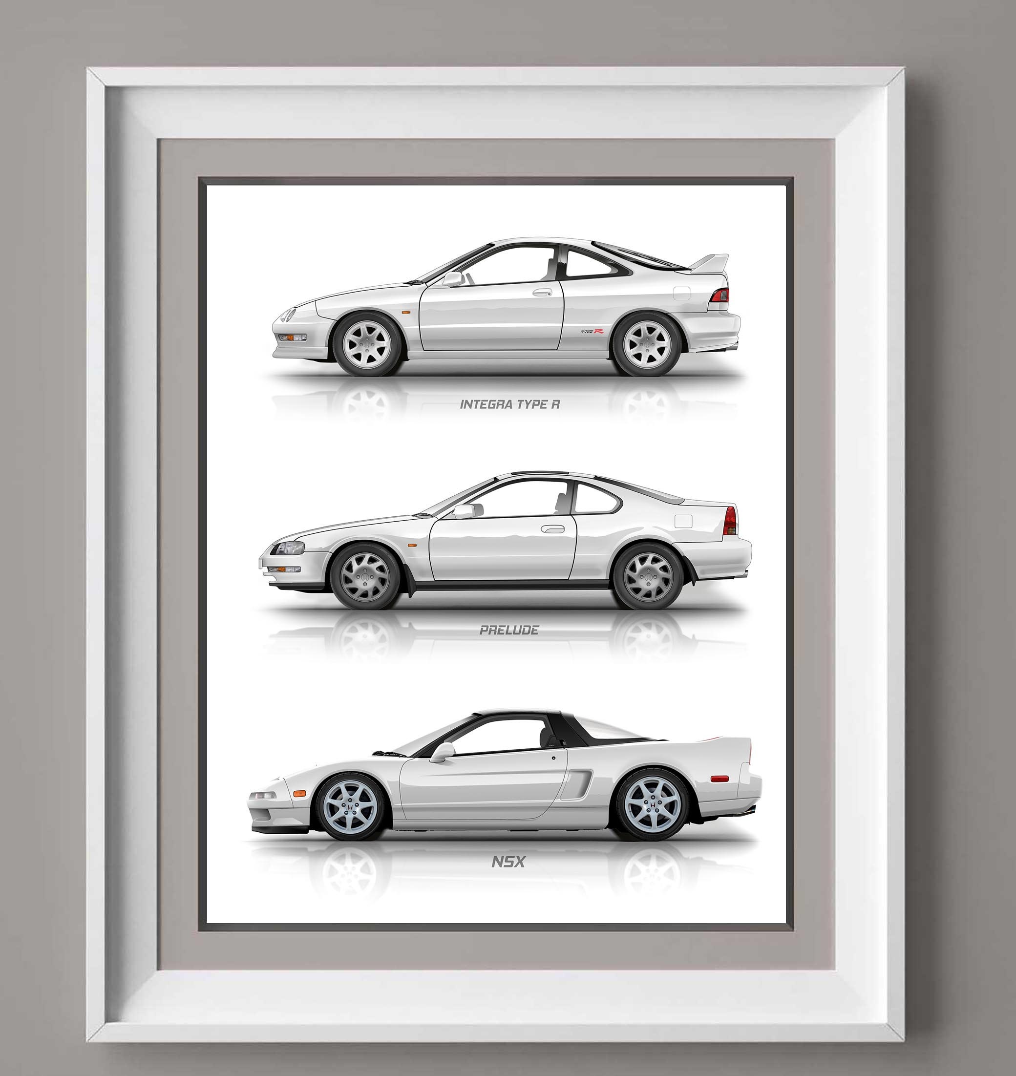 Honda NSX, Integra, Prelude Poster, Gift for Car Lovers, Handmade