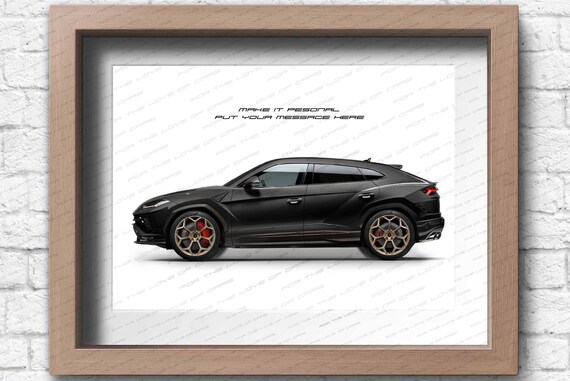 Personalised Lamborghini Urus Print for Car Lovers, Handmade