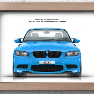 Stampa personalizzata BMW M3 E 92 per gli amanti delle auto / opera d'arte fatta a mano stampata su carta fotografica di alta qualità / regali per lui / arte automobilistica