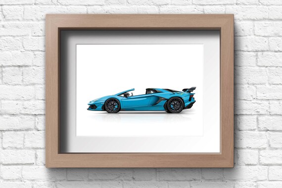 Personalised Lamborghini Print for Car Lovers, Aventador SVJ
