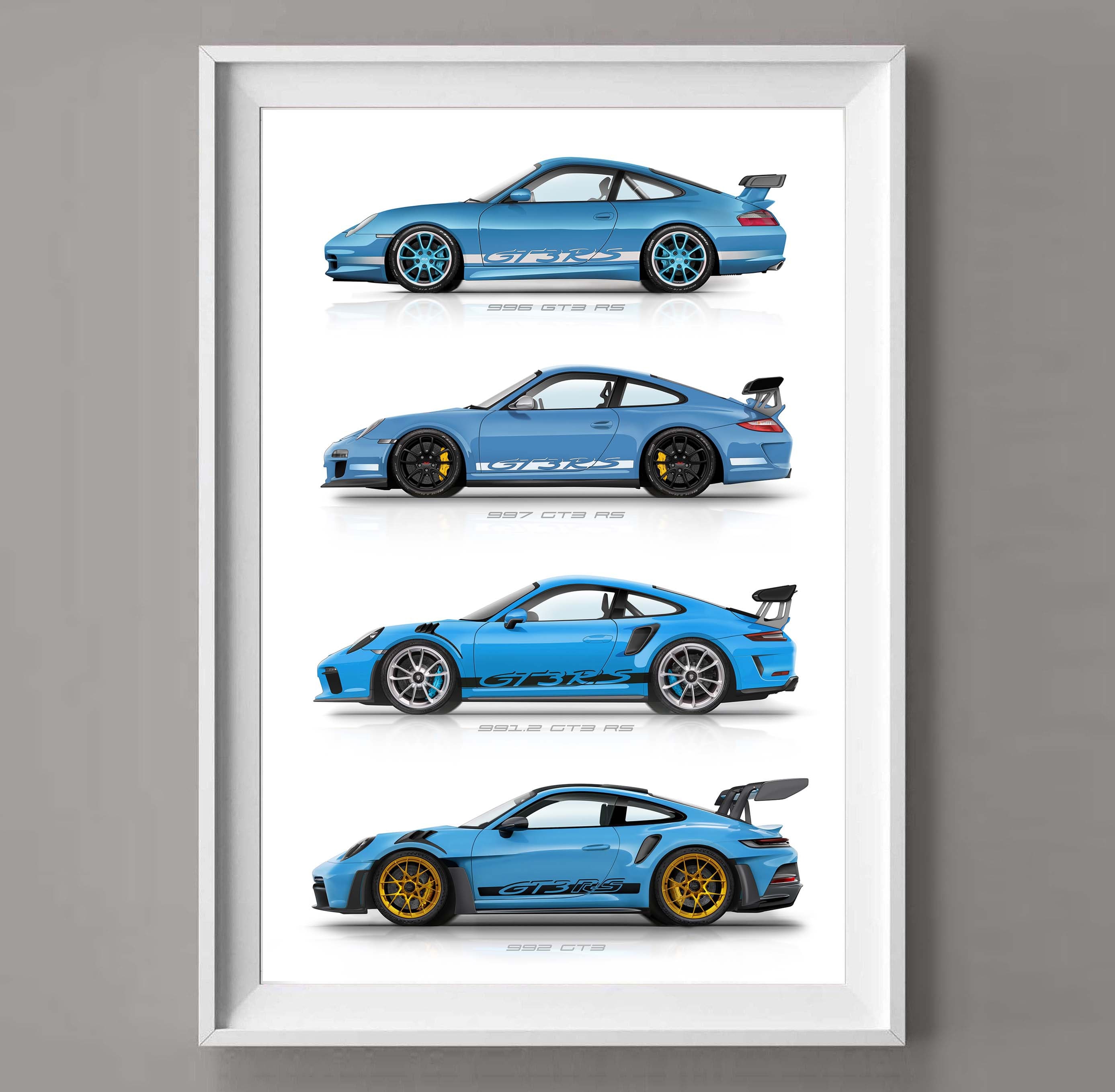 Porsche 911 GT3 RS ポルシェ キャンバスアート 絵画 Porsche 911 GT3 RS Gift for Car Lovers Handmade Artwork Print on