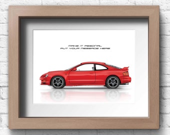 Personalisable Toyota Celica GT4 poster, gift for car lovers, handmade digital artwork print on high quality photo paper / gift for him
