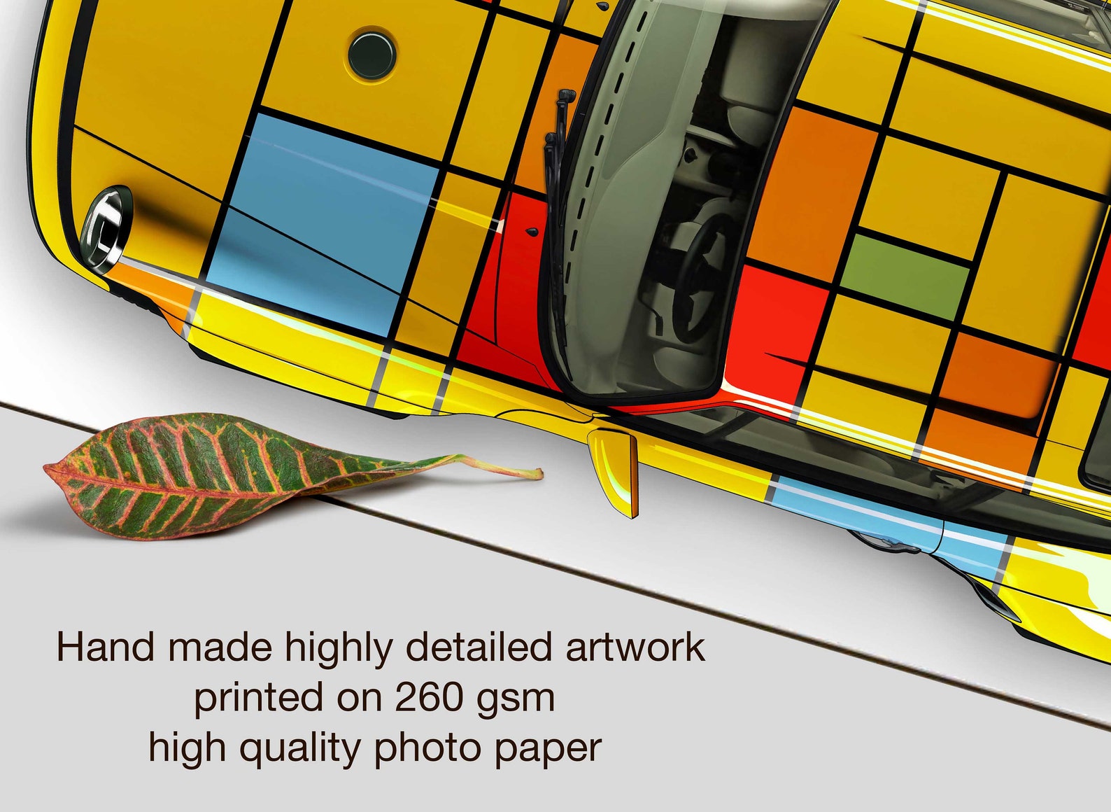 Porsche 911 Piet Mondrian Style Poster for Car Lovers / Hand Made Art ...