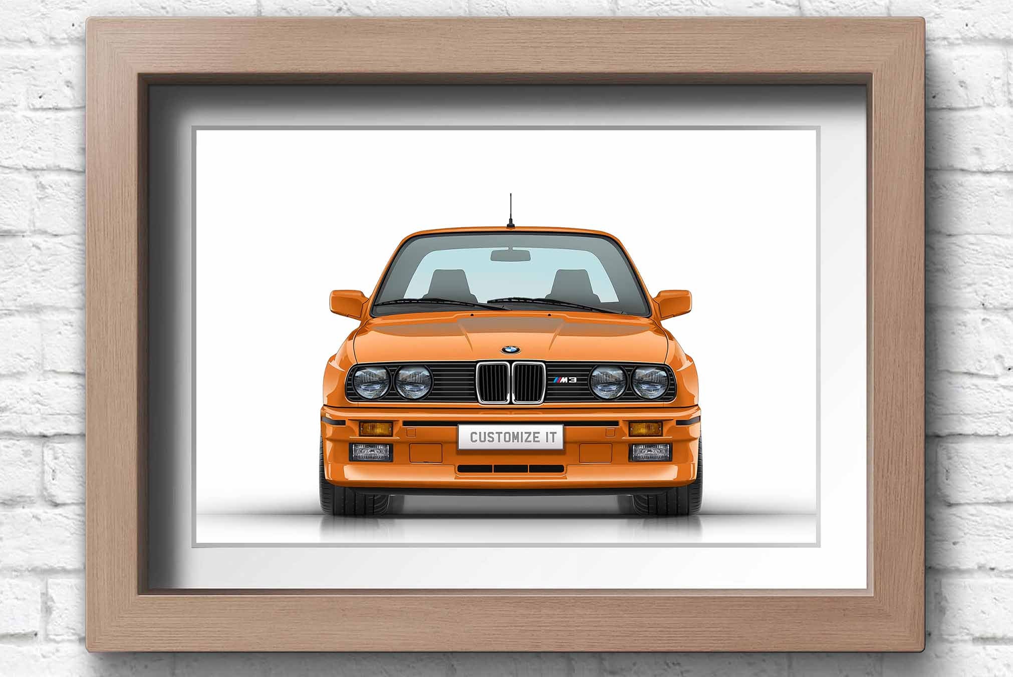 Personalised BMW M3 (E30) Print for Car Lovers/ Handmade Artwork