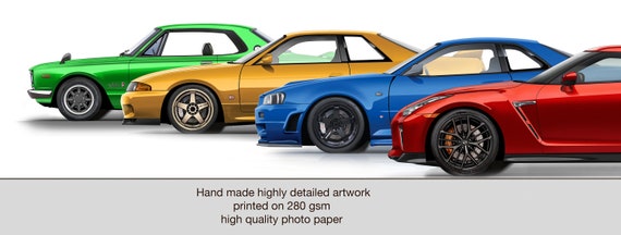 Nissan Skyline GT-R Generation Art Print KPGC10 Hakosuka, KPGC110
