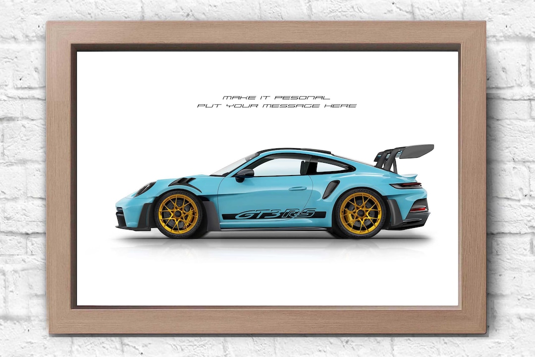 Porsche 911 GT3 RS 992 Personalise Poster for Car Lovers / Hand