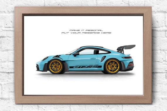 Porsche 911 GT3 RS 992 Personalise Poster for Car Lovers / Hand