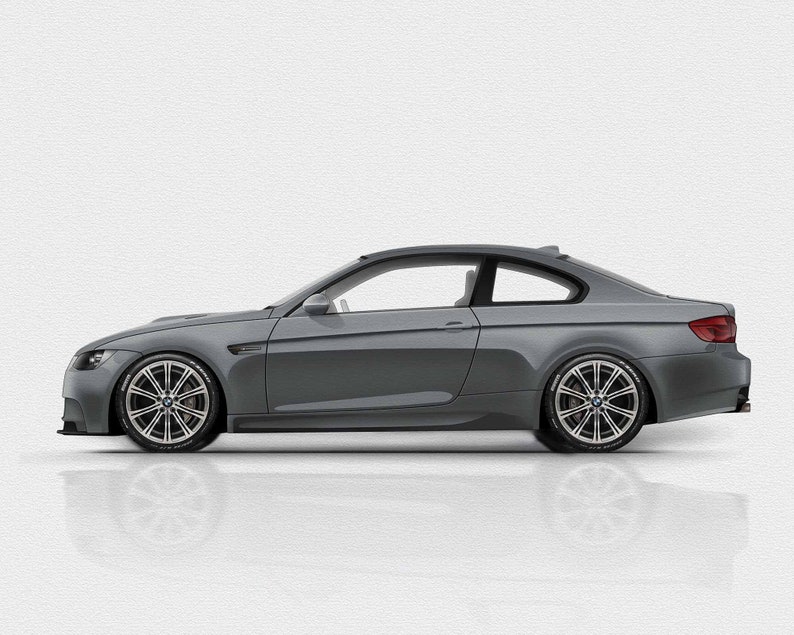 Personalise Gift for Car Lovers BMW M3 E92 handmade artwork print on high quality photo paper / gifts for him / car art / car sketch Gray