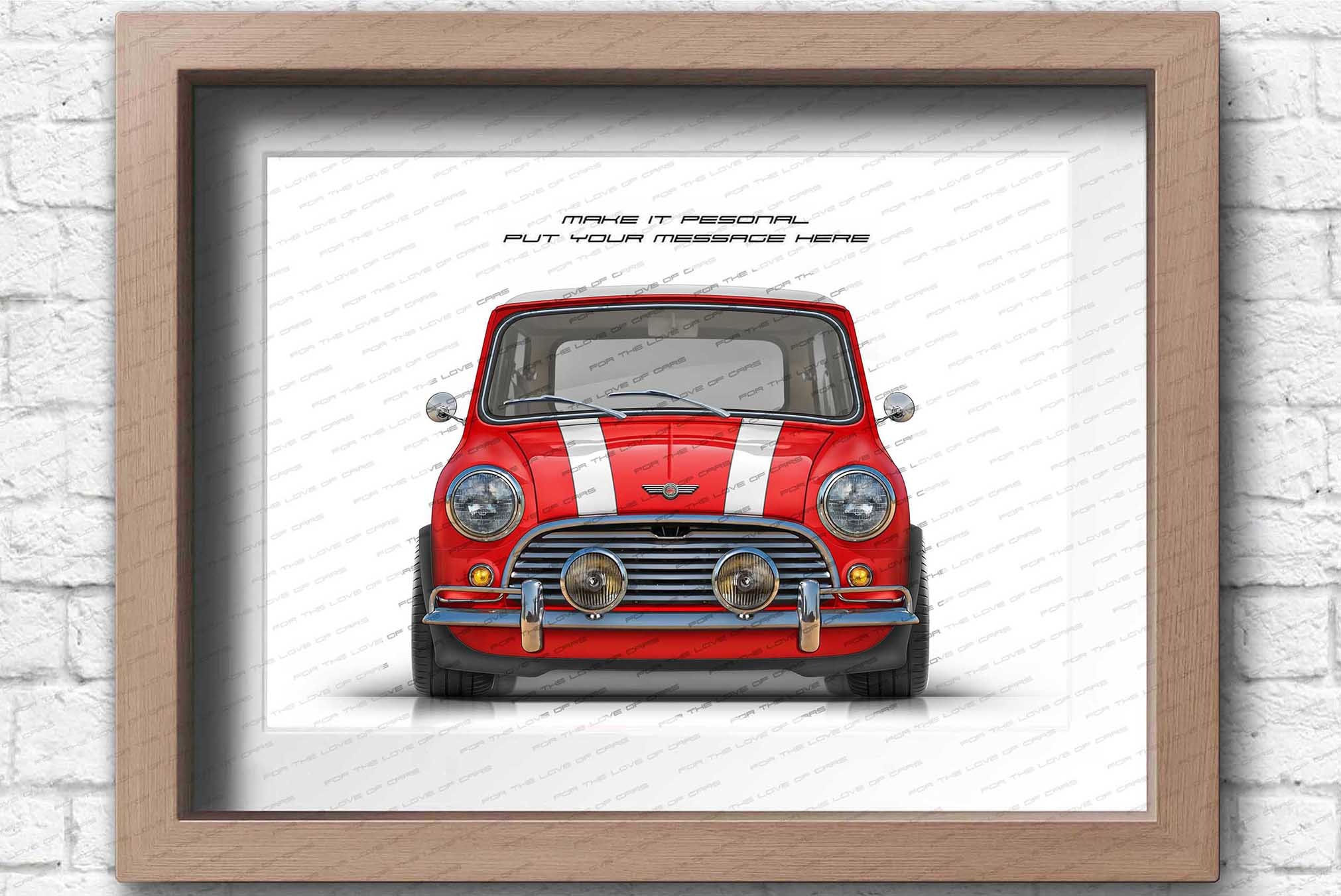 ミニクーパー　（British Car）キャンバスアートプリント　定価約3万円 Personalisable Mini Cooper S Handmade Artwork Print, Gifts for Him