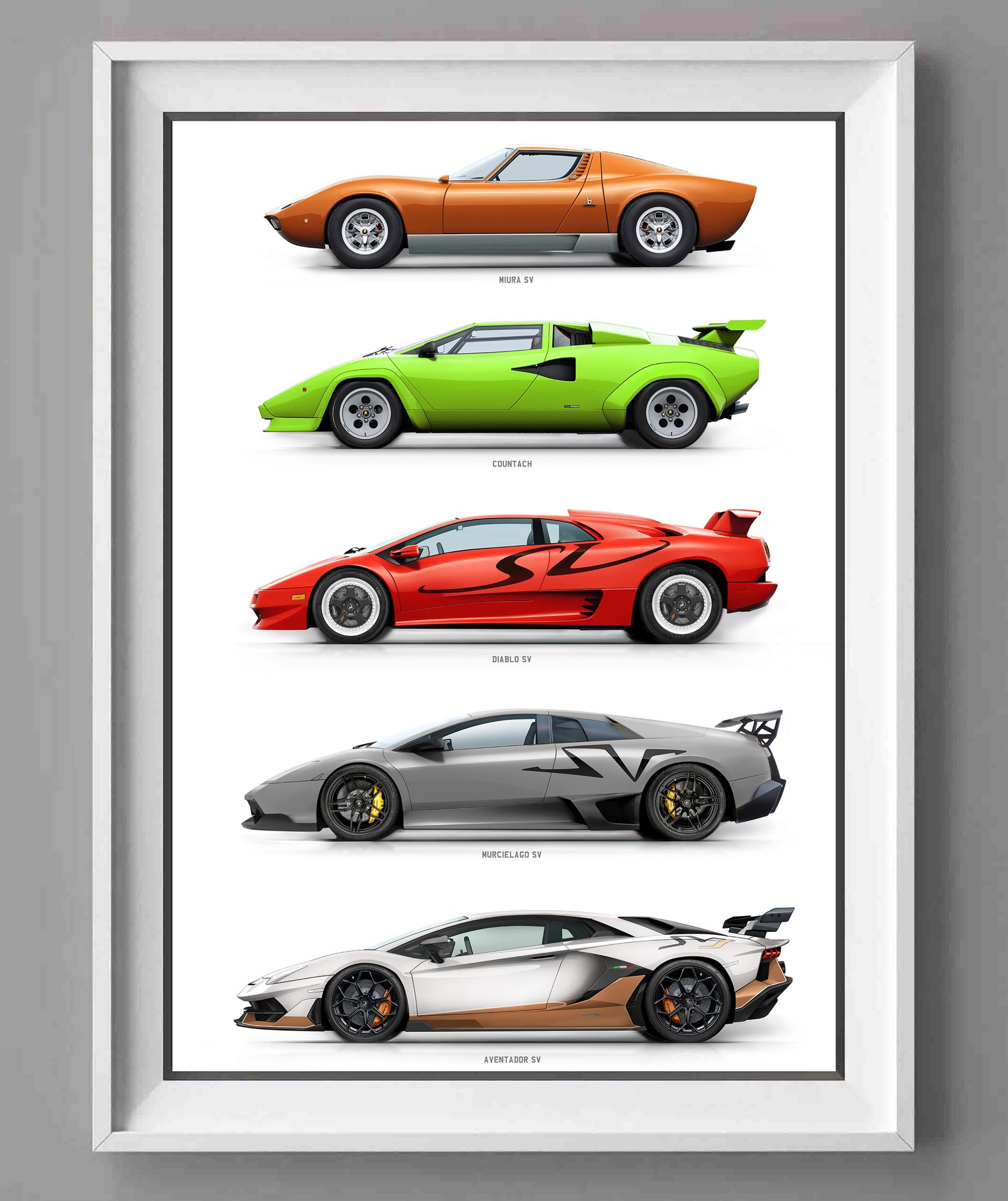 【非売品】Lamborghini Aventador SV カタログ Lamborghini Evolution Generation Poster, Print, Miura, Countach
