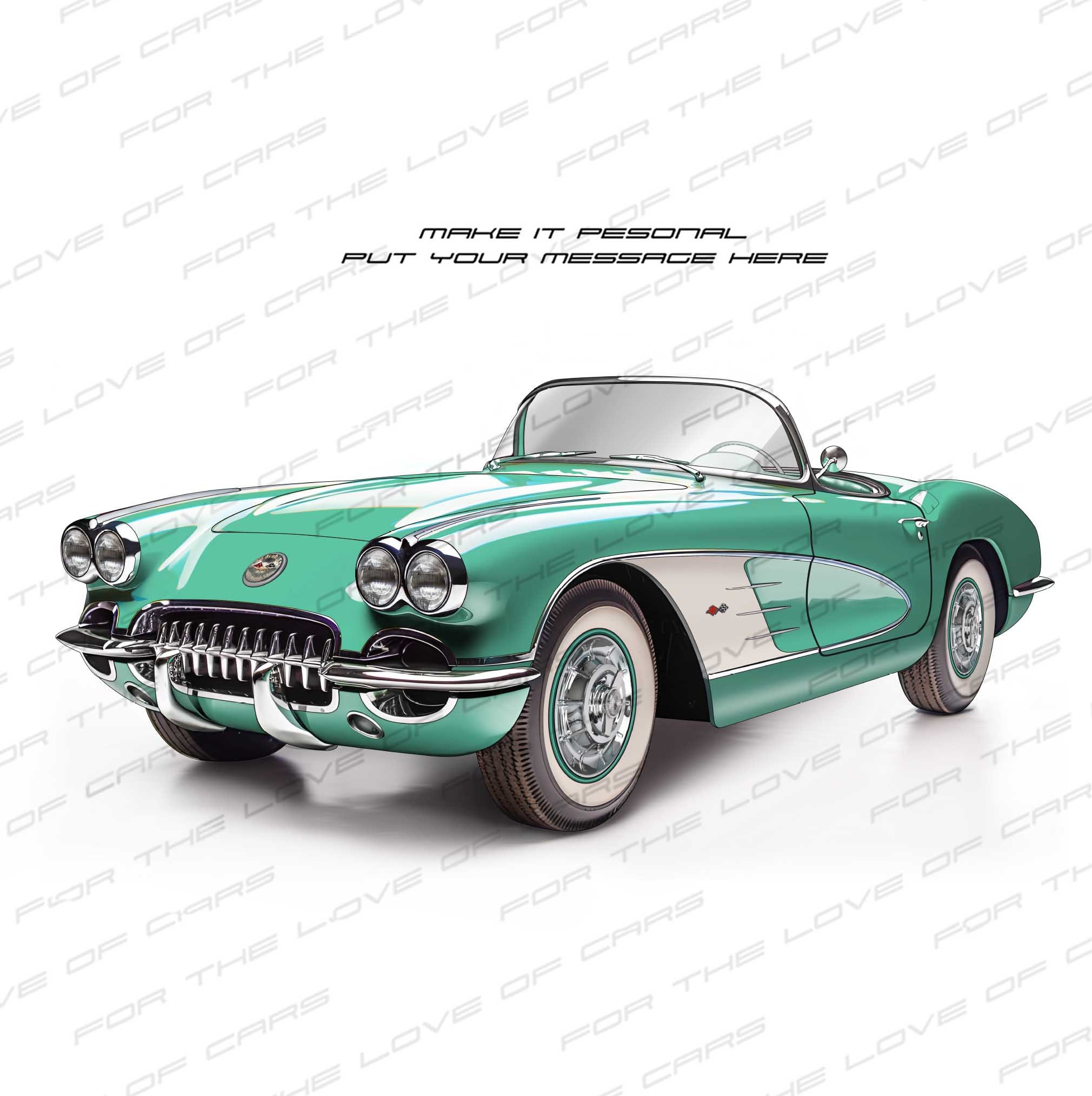 1958 C1 Chevrolet Corvette Personalisable Poster for Car Lovers