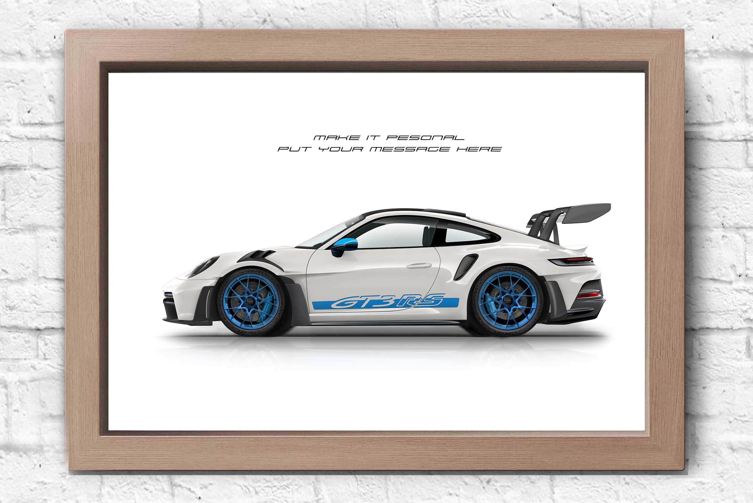 Porsche 911 GT3 RS 992 Personalise Poster for Car Lovers / Hand