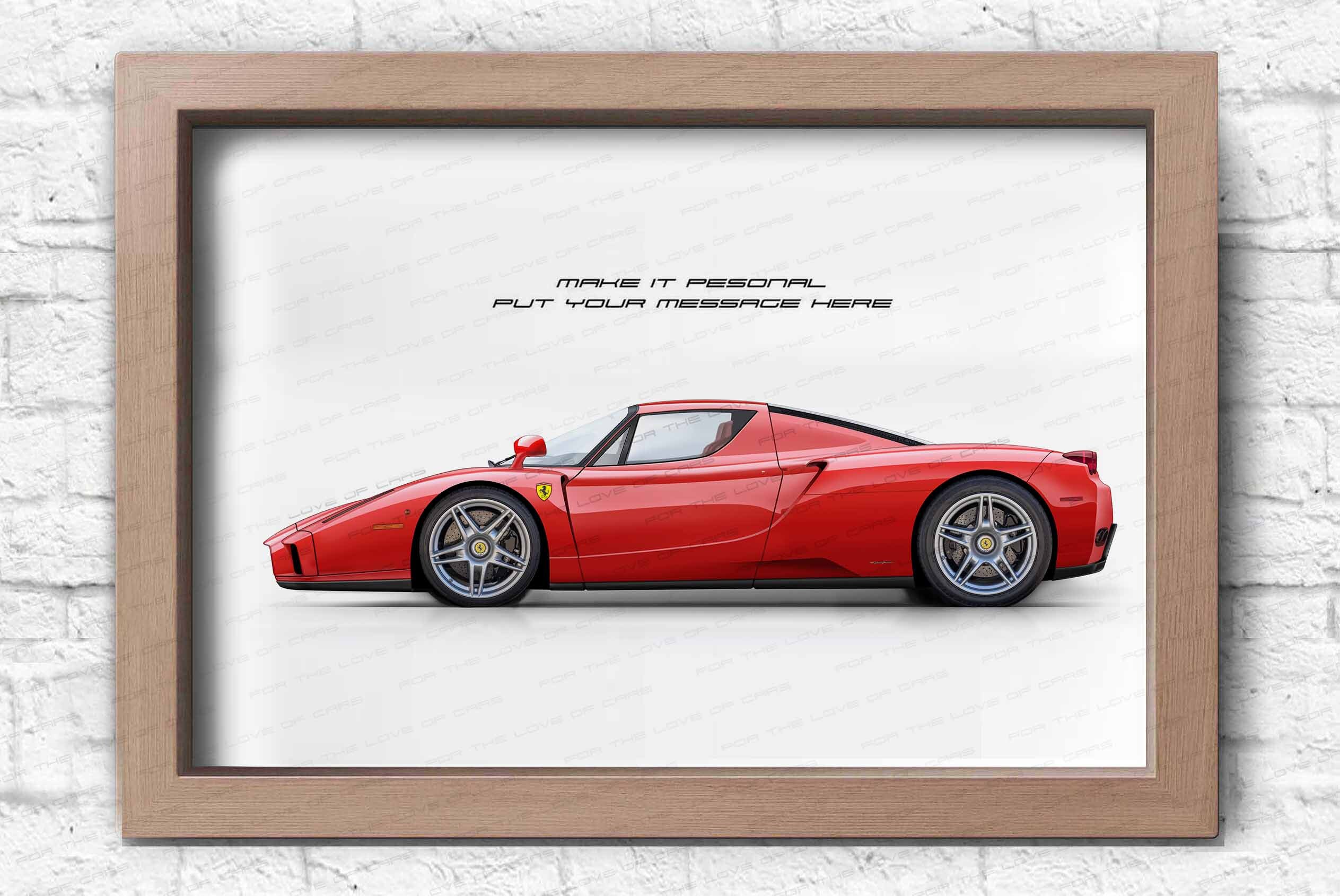 Ferrari Enzo Personalise Poster for Car Lovers / Hand Made Art