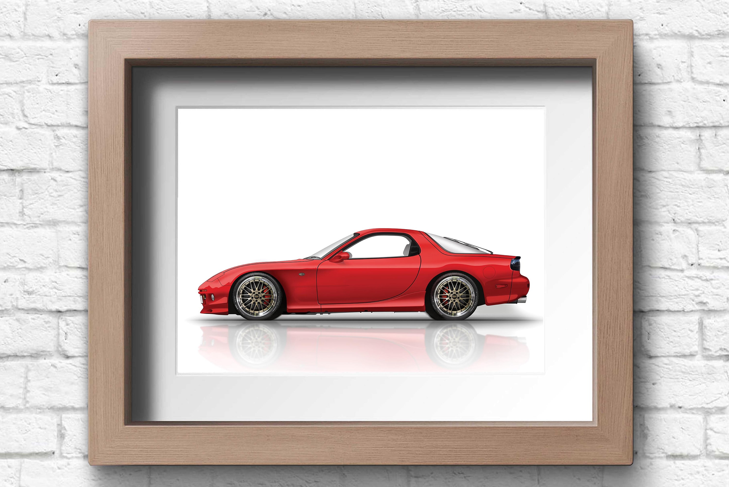 Personalisable Mazda RX 7 (3 Gen.) Poster, Gift for Car Lovers