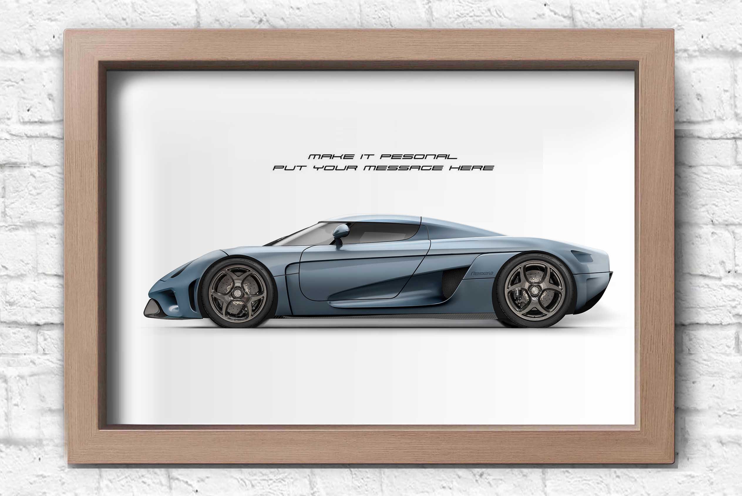Koenigsegg Regera Personalise Poster for Car Lovers / Hand Made