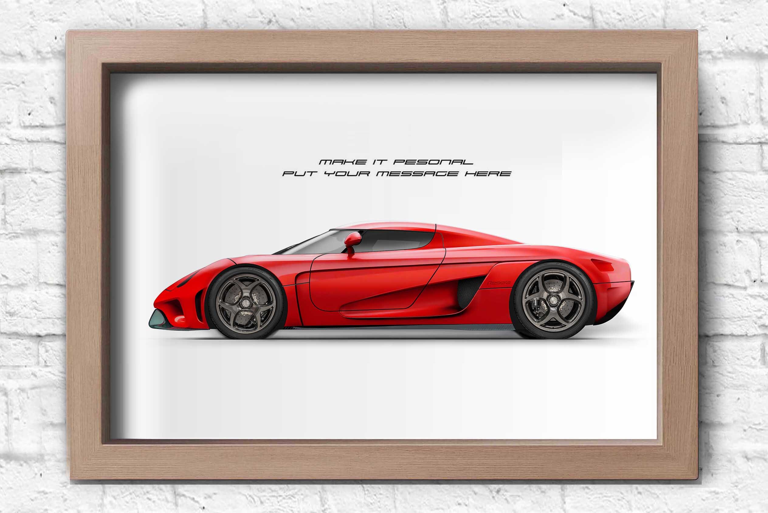 Koenigsegg Regera Personalise Poster for Car Lovers / Hand Made