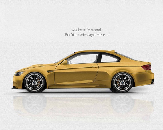 Personalise Gift for Car Lovers BMW M3 E92 handmade artwork print on high quality photo paper / gifts for him / car art / car sketch