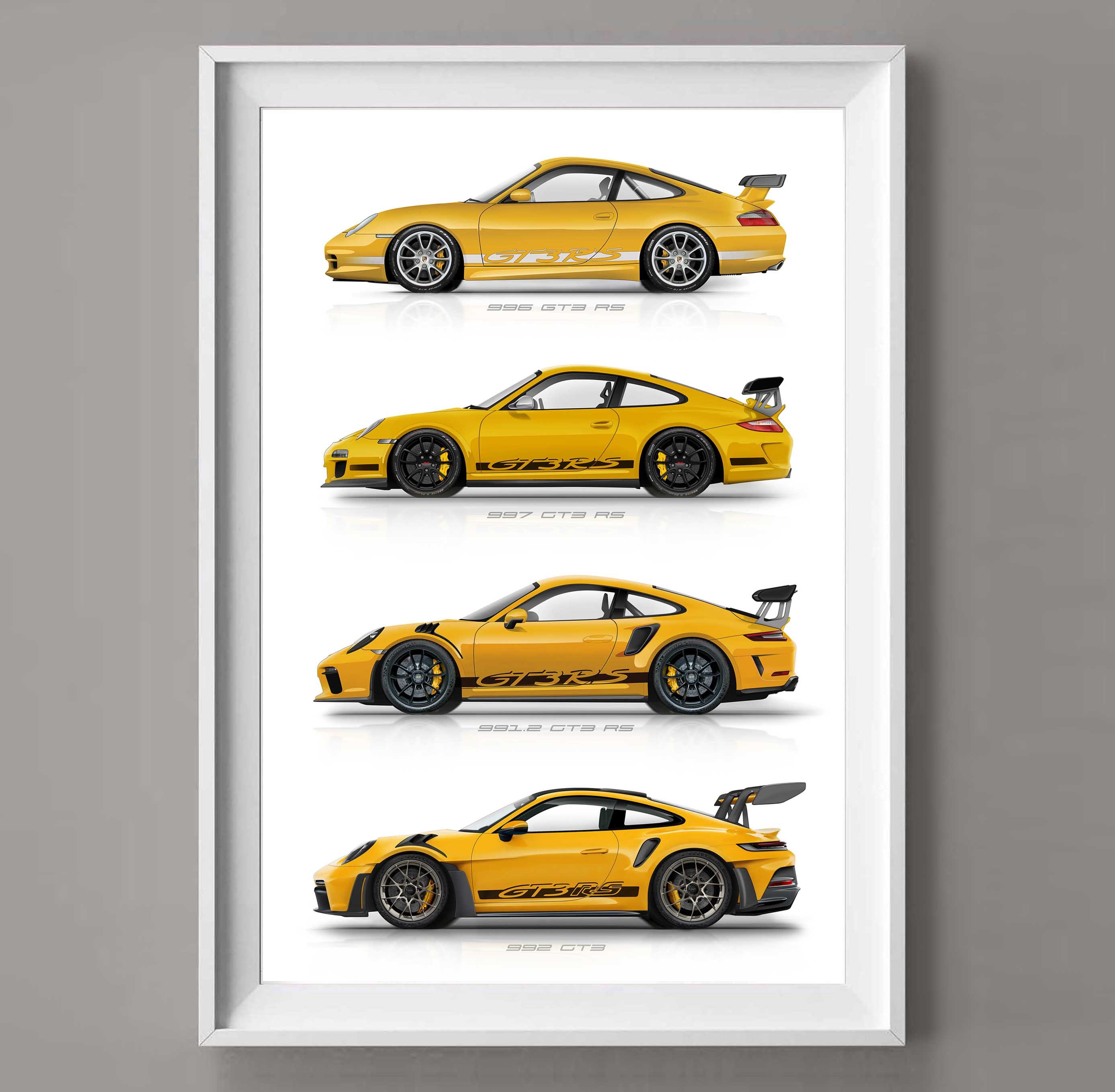 Porsche 911 GT3 RS Gift for Car Lovers Handmade Artwork Print on