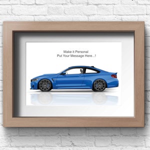 Stampa BMW personalizzata per gli amanti delle auto BMW M4 (F82) stampa artistica fatta a mano su carta fotografica di alta qualità / regali per lui / arte automobilistica / schizzo di auto