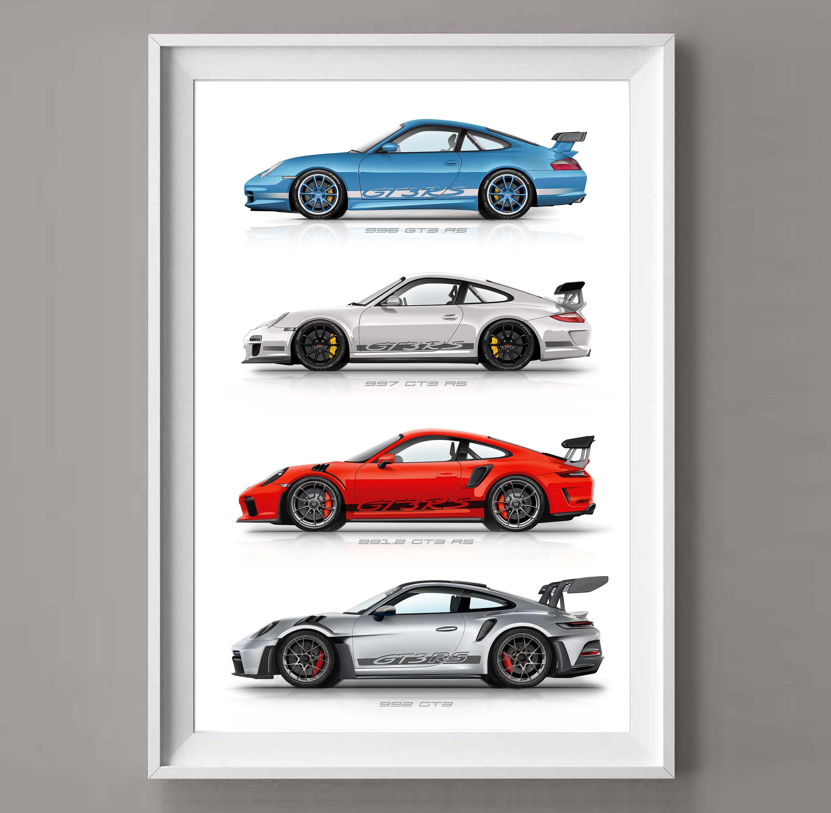 Porsche 911 GT3 RS Gift for Car Lovers Handmade Artwork Print on