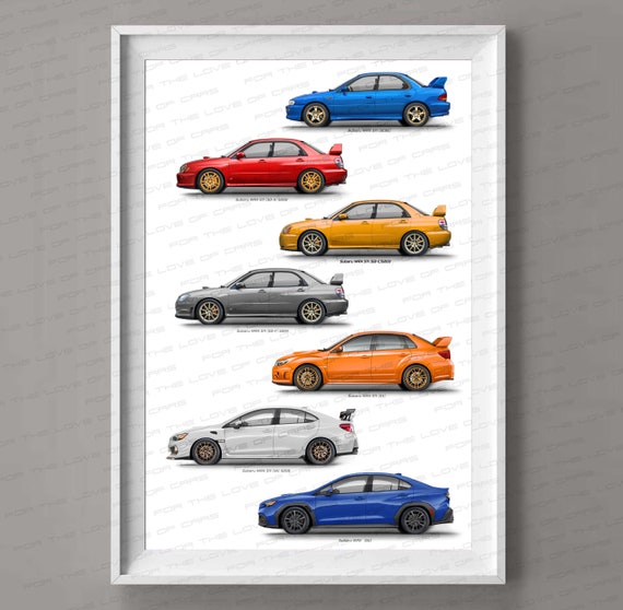 Subaru Impreza WRX STI Generations Gift for Car Lovers
